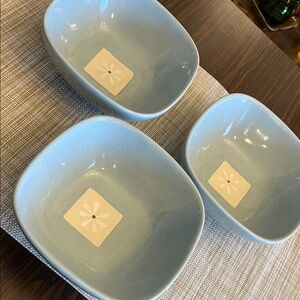 Pfaltzgraff Dazee Sky square bowls 3 pc